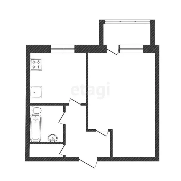 1-комнатная квартира: Белгород, улица Губкина, 45 (36.4 м) - Фото 1