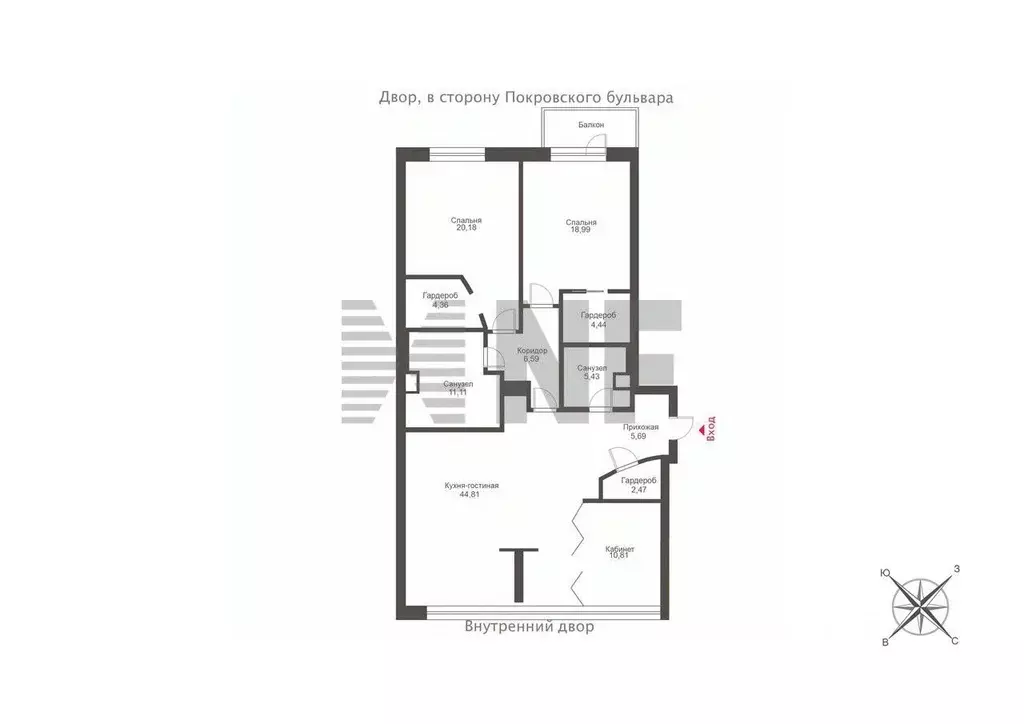 3-к кв. Москва Казарменный пер., 3 (138.0 м) - Фото 2