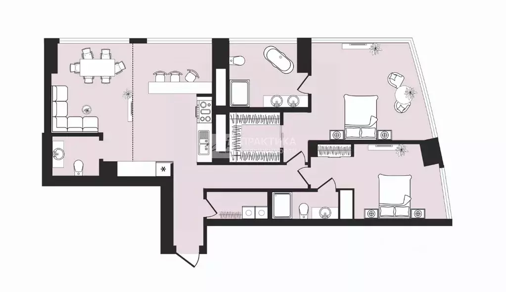 3-к кв. Москва Краснопресненская наб., 14Ак3 (130.0 м) - Фото 2