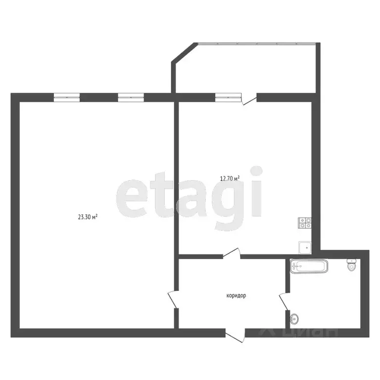 1-к кв. Тюменская область, Тюмень ул. Вересковая, 11 (48.7 м) - Фото 2