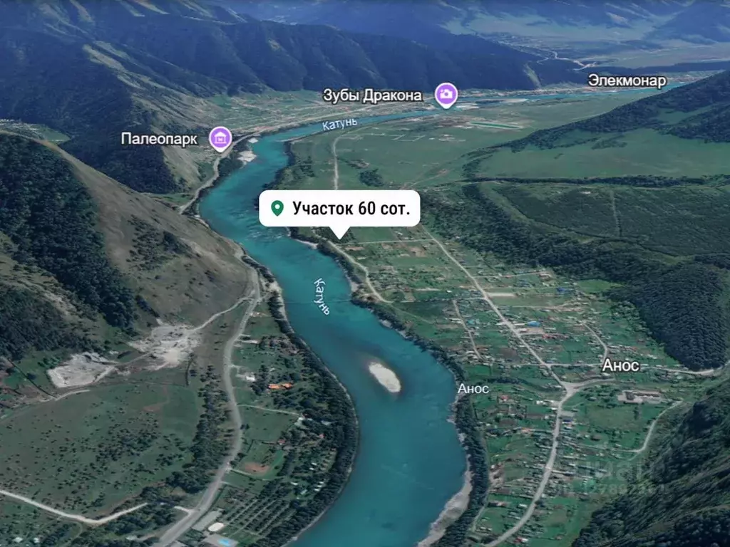 Участок в Алтай, Чемальский район, с. Анос Центральная ул., 41 (60.0 ... - Фото 2