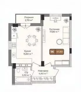 1-к кв. Краснодарский край, Краснодар Музыкальный мкр, ул. Имени ... - Фото 1