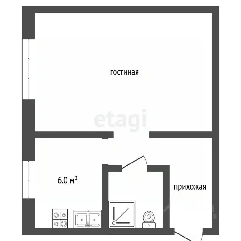 1-к кв. Владимирская область, Муром ул. Лаврентьева, 19 (32.3 м) - Фото 2