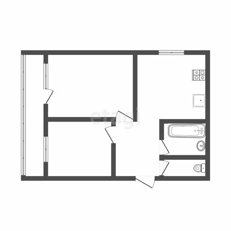 2-комнатная квартира: Тула, улица Николая Руднева, 27 (45 м) - Фото 0