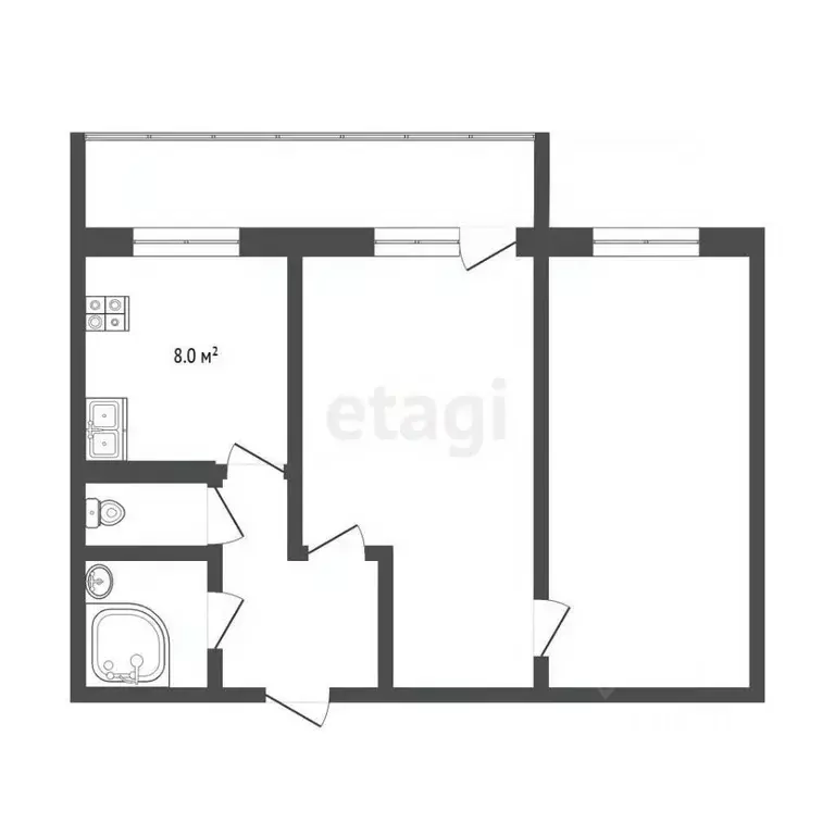 2-к кв. Тюменская область, Тюмень Ямская ул., 98Д (45.6 м) - Фото 2