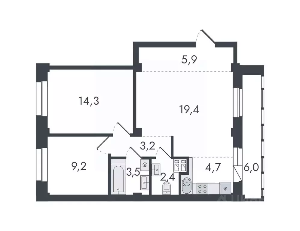 3-к кв. Кировская область, Киров ул. Чистопрудненская, 13 (68.6 м) - Фото 0