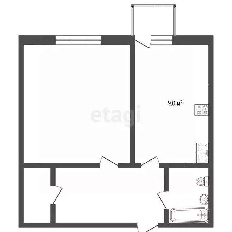 1-к кв. Ямало-Ненецкий АО, Ноябрьск Советская ул., 108 (33.7 м) - Фото 2