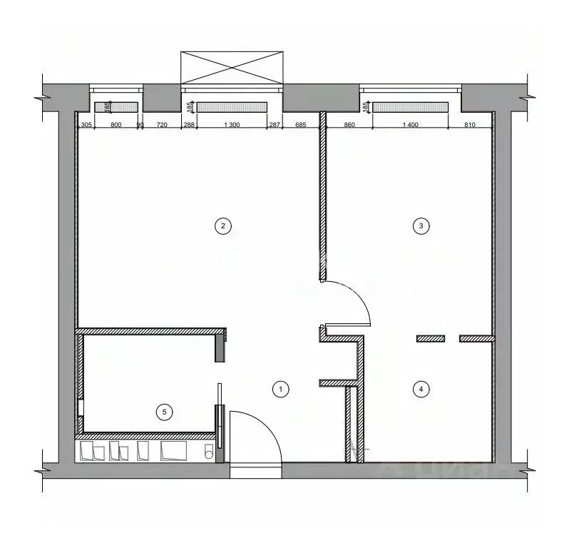 Свободной планировки кв. Москва ул. Дыбенко, 7/1 (51.4 м) - Фото 1