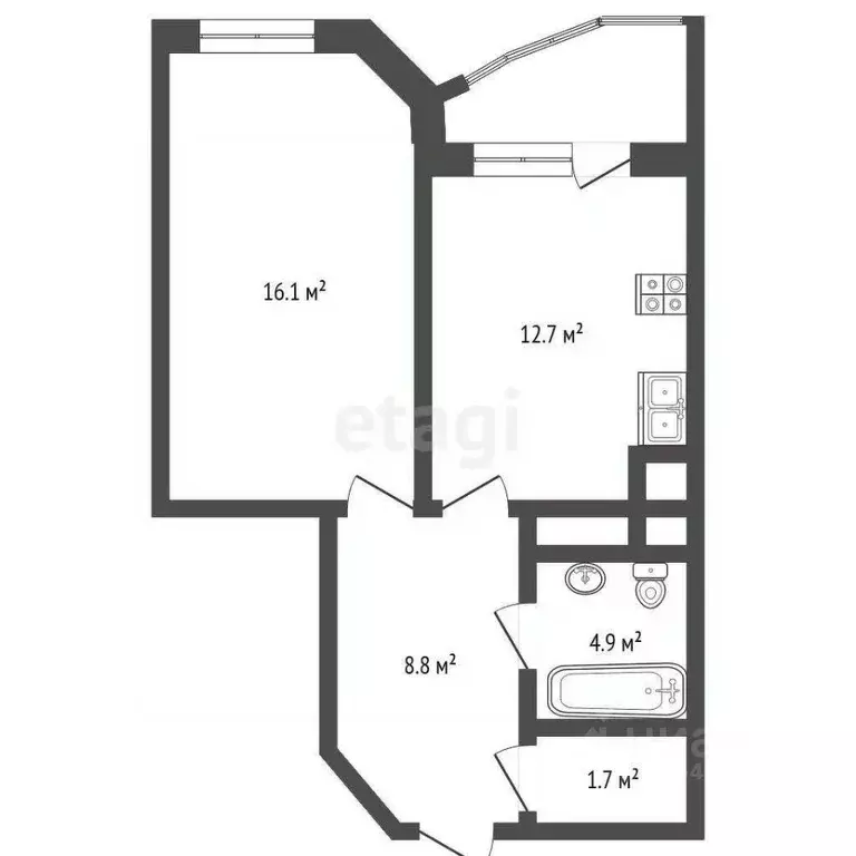 1-к кв. Оренбургская область, Оренбург ул. Чкалова, 53/3 (43.9 м) - Фото 1