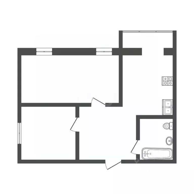 2-к кв. Костромская область, Кострома ул. Сутырина, 26 (40.2 м) - Фото 1