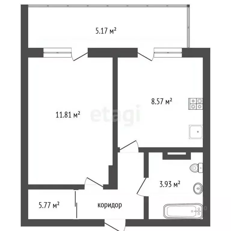 Студия Воронежская область, Воронеж ул. Саврасова, 86 (32.58 м) - Фото 2