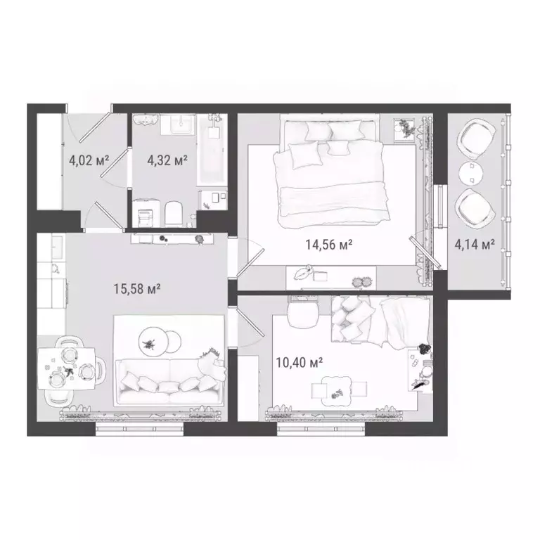 3-к кв. Томская область, Томск ул. Войкова, 51с7 (52.94 м) - Фото 0