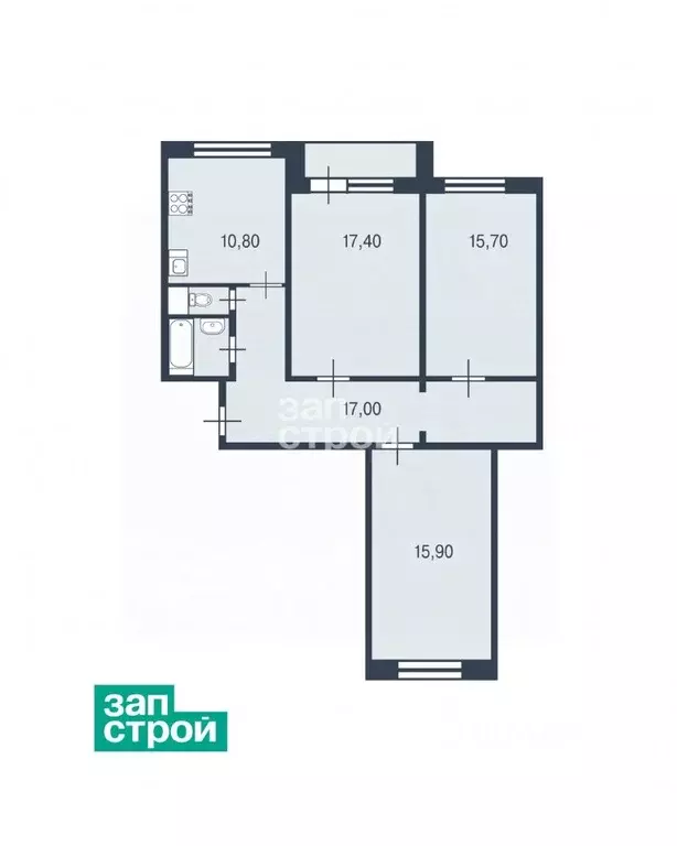 3-к кв. Санкт-Петербург Пискаревский просп., 159к7 (80.4 м) - Фото 2