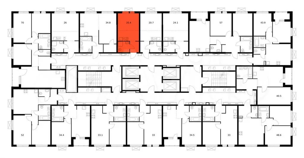 Квартира-студия, 20,4 м, 23/28 эт. - Фото 1