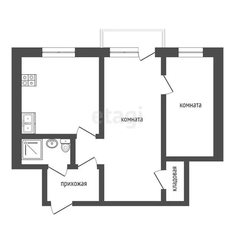 2-комнатная квартира: посёлок Басьяновский, улица Карла Маркса, 5 (40 ... - Фото 0