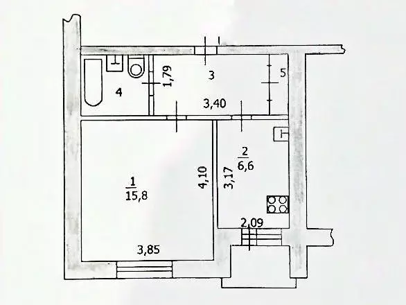 1-к кв. Татарстан, Казань ул. Лукина, 45 (32.9 м) - Фото 1