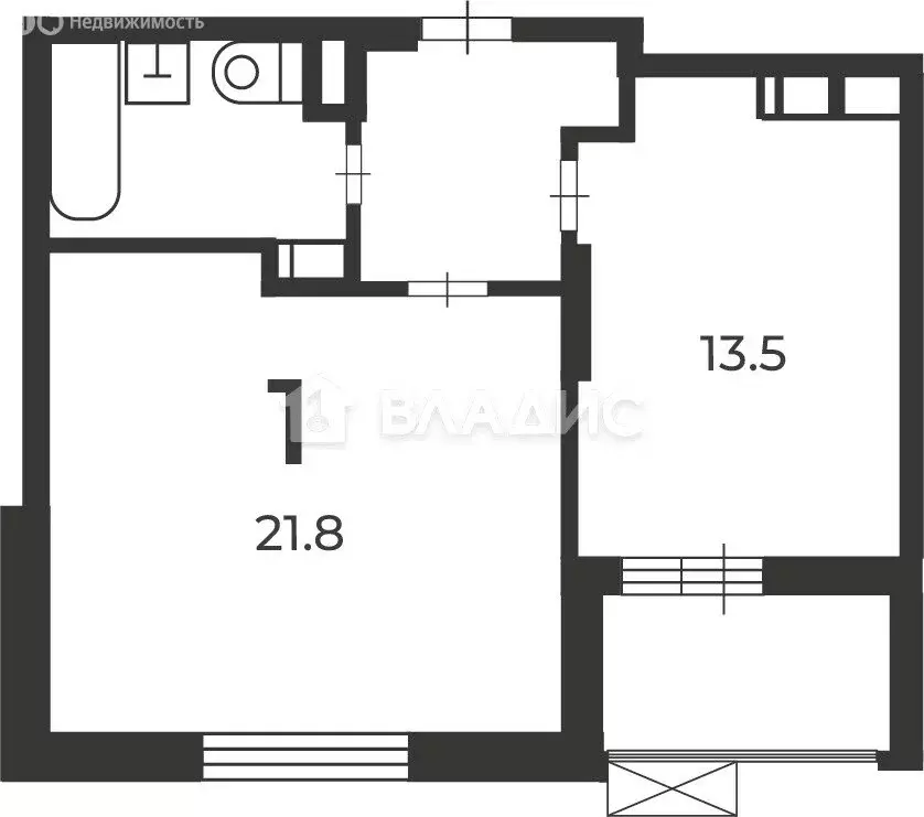 1-комнатная квартира: Москва, улица Константина Федина, 5 (46 м) - Фото 1