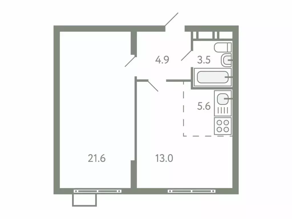 2-комнатная квартира: Молоково, жилой комплекс Ново-Молоково, 13 (47.8 ... - Фото 1