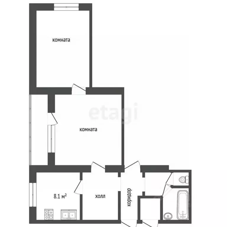 2-к кв. Калужская область, Калуга ул. Гурьянова, 10к1 (50.1 м) - Фото 2