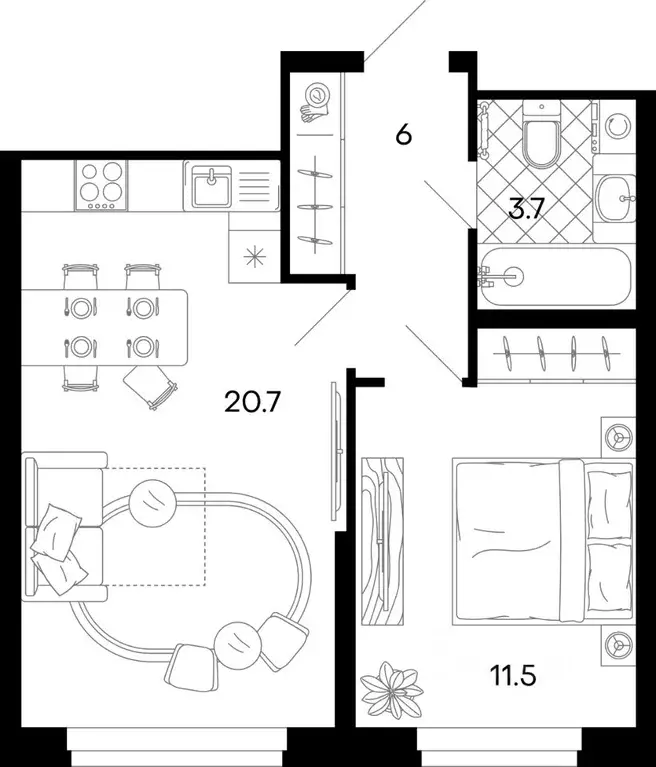 2-к кв. Пензенская область, Пенза ул. Минская, 25 (41.9 м) - Фото 1
