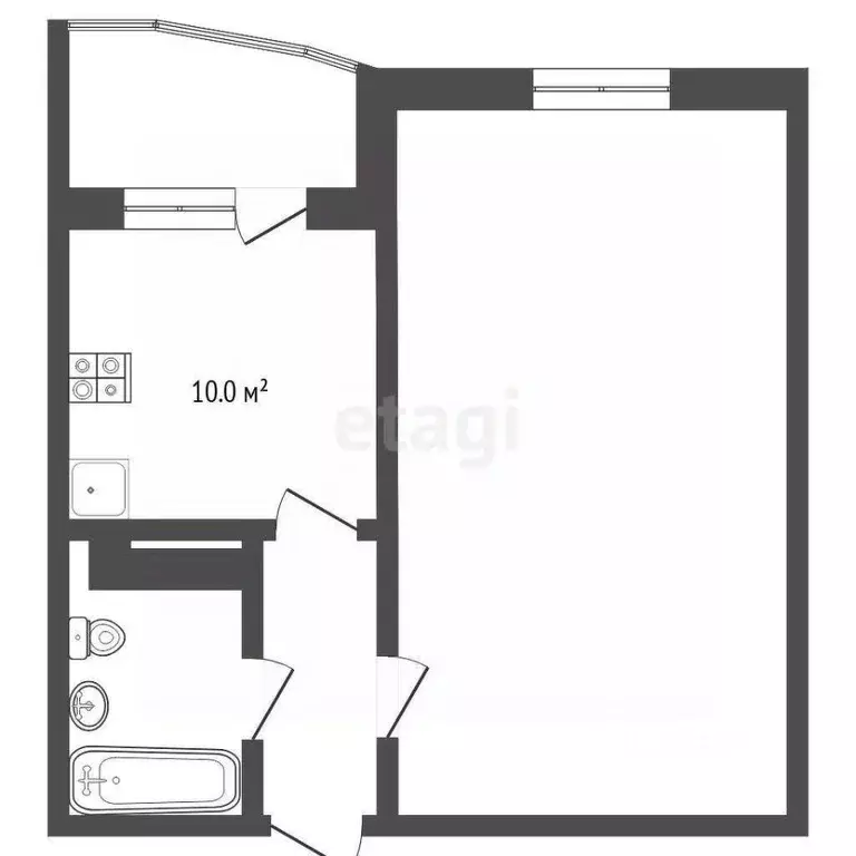 1-к кв. Тюменская область, Тюмень ул. Валентины Трофимовой, 1 (41.0 м) - Фото 2