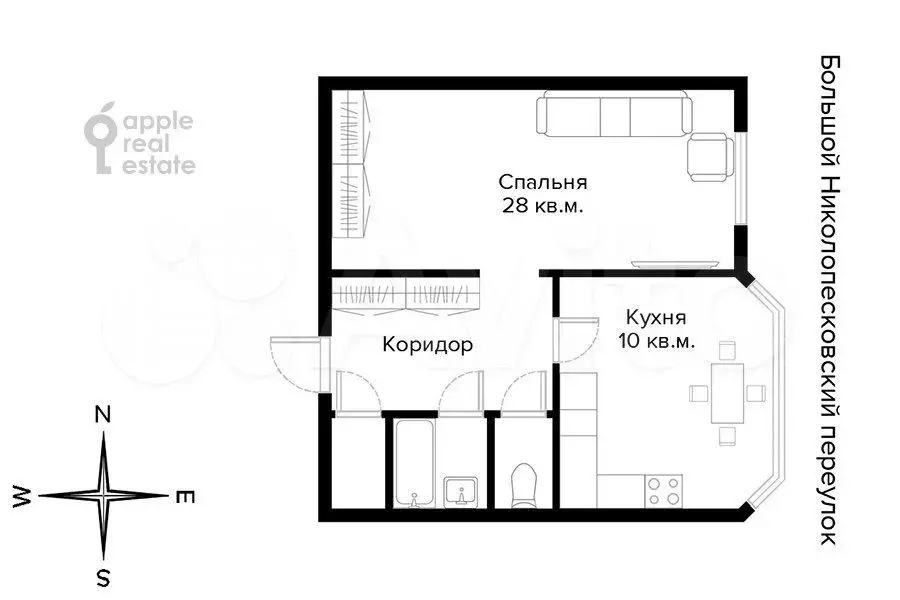 1-к. квартира, 45 м, 3/6 эт. - Фото 0