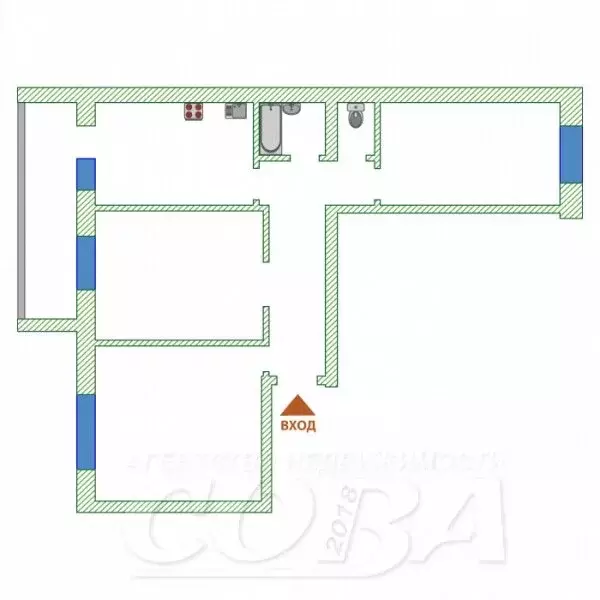 3-комнатная квартира: микрорайон Мелиораторов, улица Мелиораторов, 1 ... - Фото 2