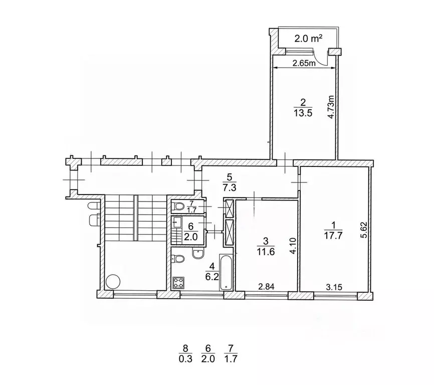 3-к кв. Санкт-Петербург просп. Ветеранов, 1К1 (60.1 м) - Фото 2