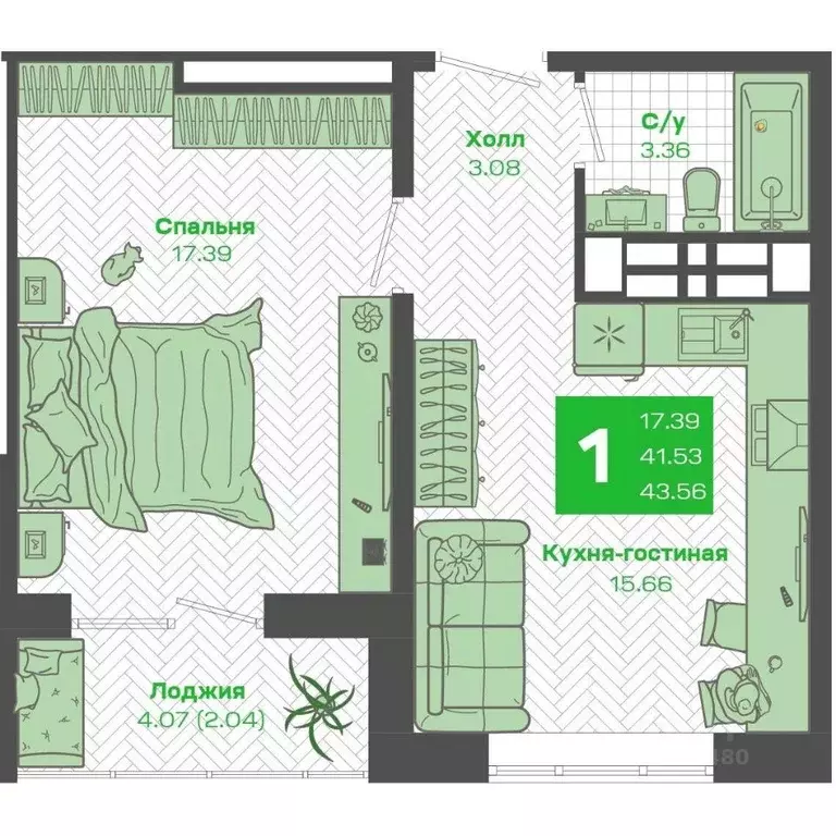 1-к кв. Приморский край, Владивосток Зеленый Бульвар 2 жилой комплекс ... - Фото 1