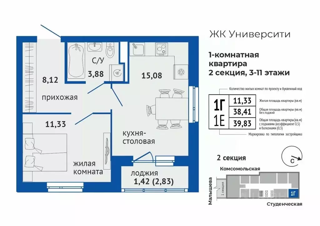 1-к кв. Свердловская область, Екатеринбург Втузгородок жилрайон,  ... - Фото 1