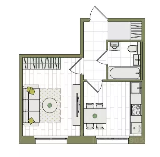 1-к кв. Кировская область, Киров ул. Чистопрудненская, 13А (31.8 м) - Фото 1