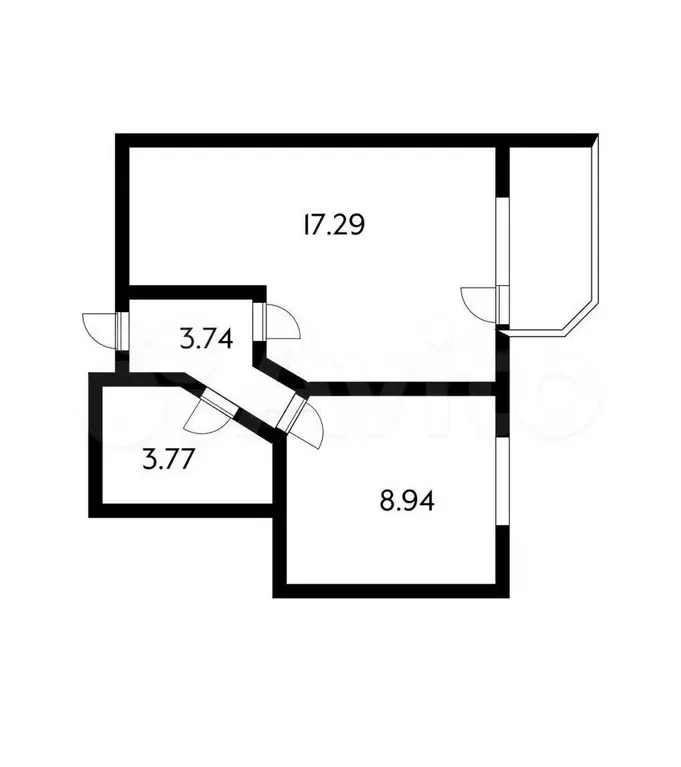 1-к. квартира, 36 м, 4/5 эт. - Фото 0