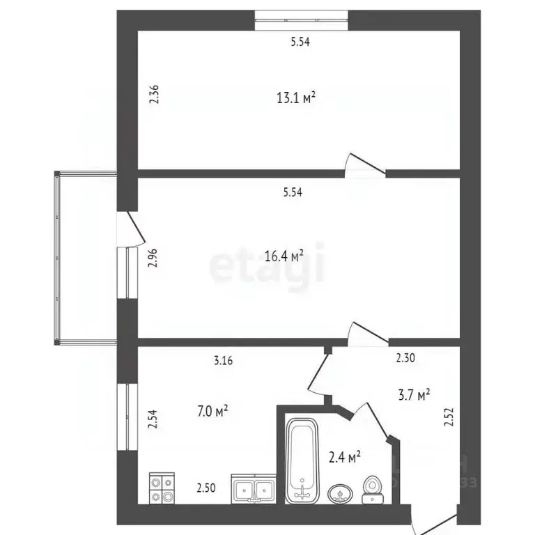 2-к кв. Крым, Джанкой ул. Ленина, 56 (42.6 м) - Фото 1