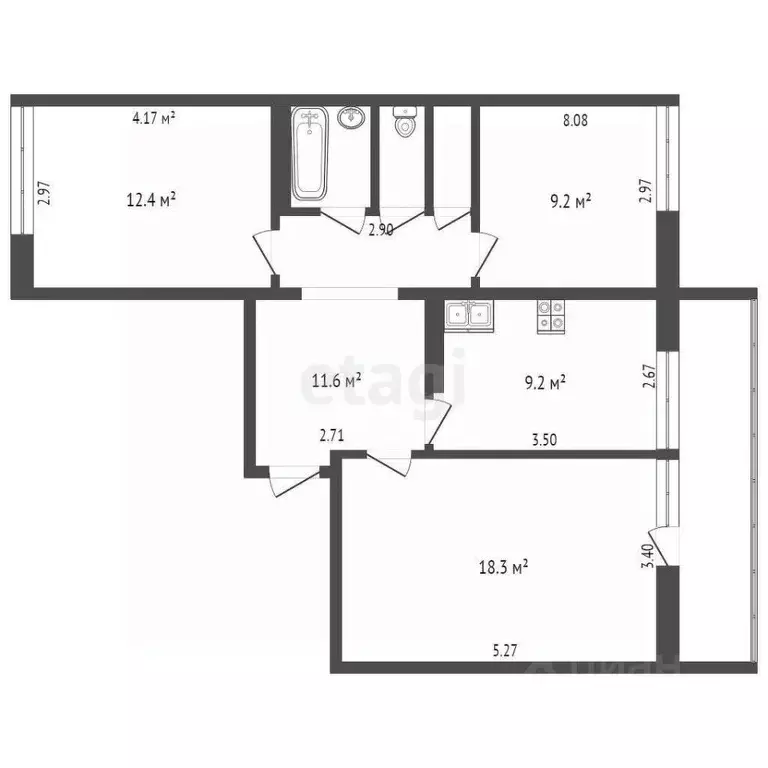 3-к кв. Московская область, Балашиха ул. Объединения, 5 (63.5 м) - Фото 1