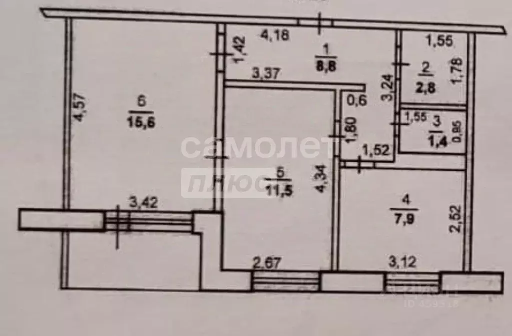 2-к кв. Оренбургская область, Оренбург Салмышская ул., 31 (48.0 м) - Фото 2