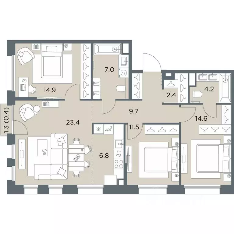 4-к кв. Московская область, Красногорск городской округ, д. Поздняково ... - Фото 0