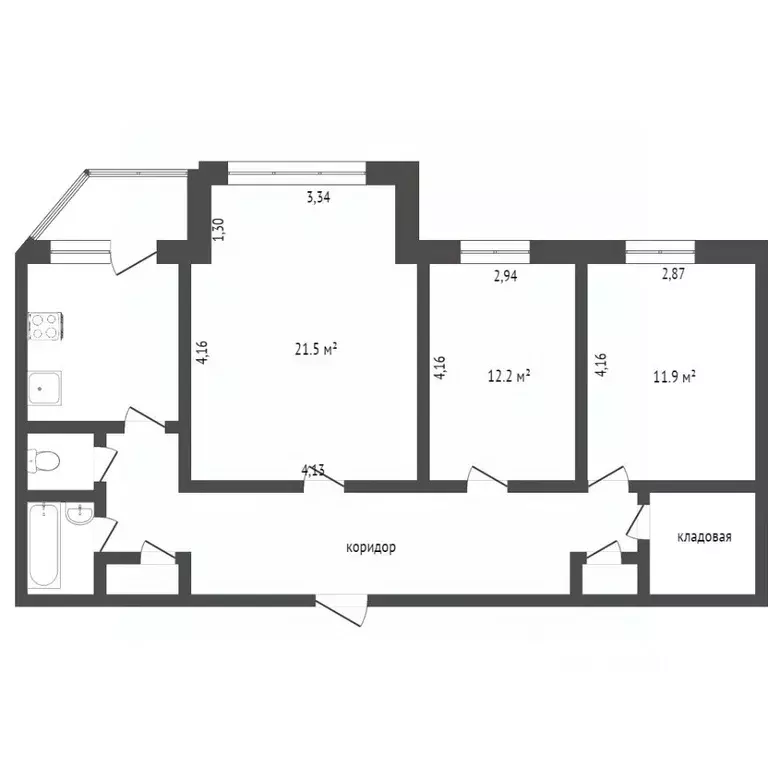 3-к кв. Ханты-Мансийский АО, Сургут ул. Толстого, 28 (76.7 м) - Фото 1