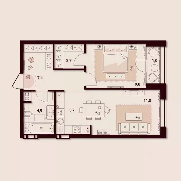 1-к кв. Приморский край, Артем ул. Куйбышева, 11А (42.52 м) - Фото 1