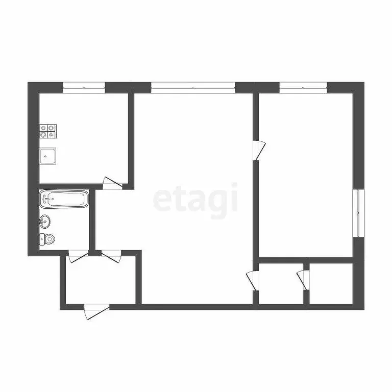 2-комнатная квартира: Тюмень, Одесская улица, 47 (43 м) - Фото 0