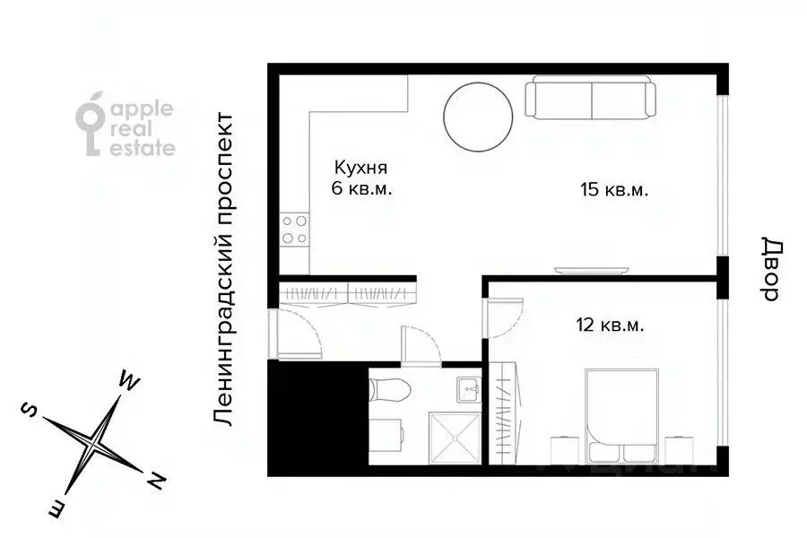 2-к кв. Москва ул. 1-я Ямского Поля, 1к1 (40.0 м) - Фото 2