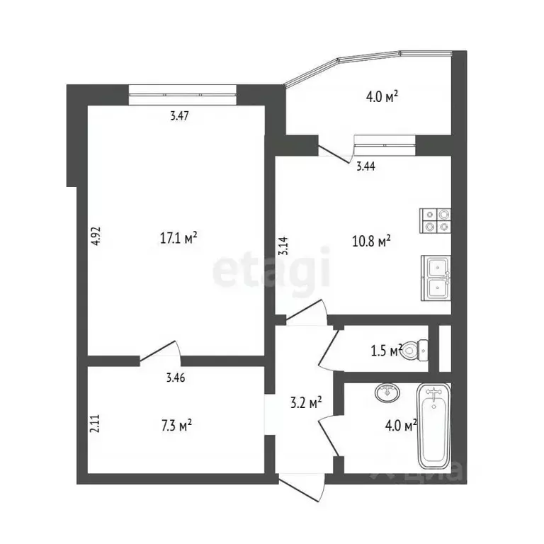 1-к кв. Тюменская область, Тюмень Широтная ул., 185 (43.9 м) - Фото 2