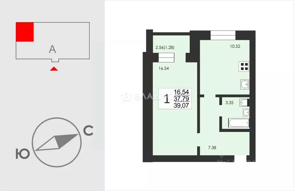 1-к кв. Коми, Сыктывкар ул. Панева, 4 (39.07 м) - Фото 1