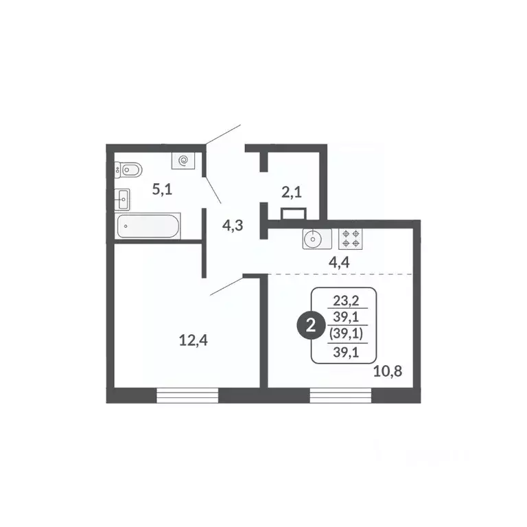 2-к кв. Кировская область, Киров  (39.1 м) - Фото 0
