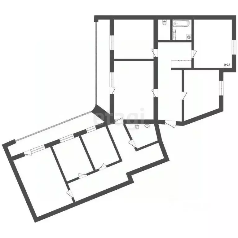 6-к кв. Коми, Ухта ул. Сенюкова, 29 (105.9 м) - Фото 2