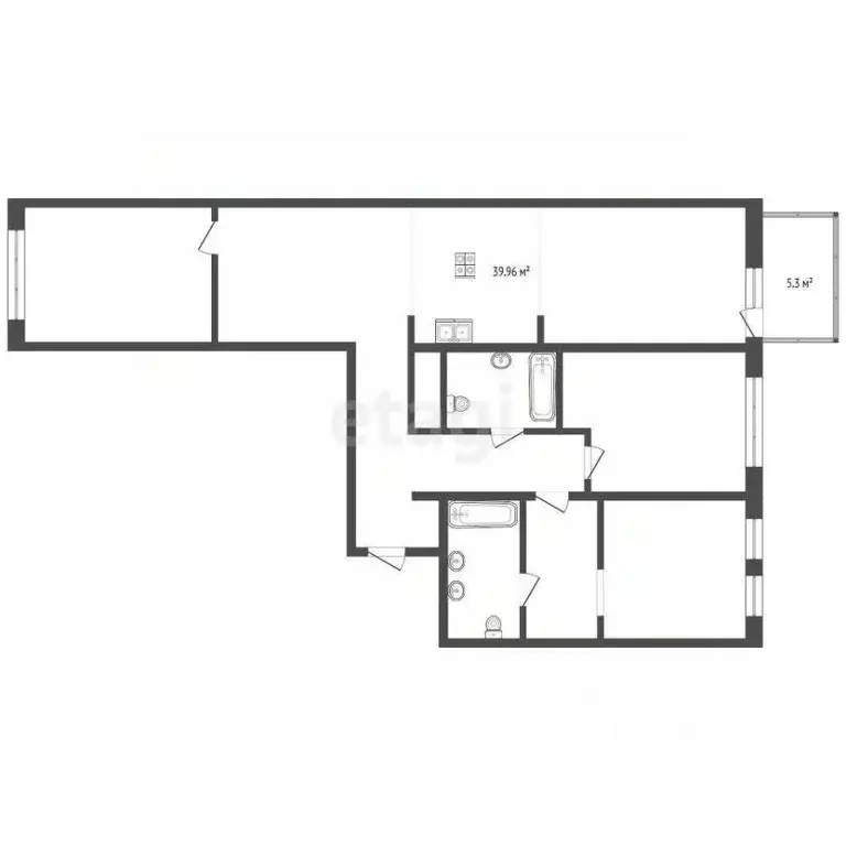 3-к кв. Ханты-Мансийский АО, Сургут Игоря Киртбая ул., 30 (105.2 м) - Фото 1