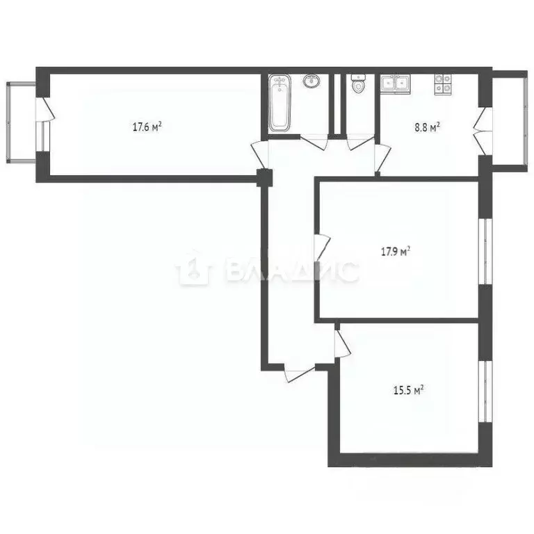 3-комнатная квартира: Москва, улица Мастеркова, 3 (77.4 м) - Фото 0