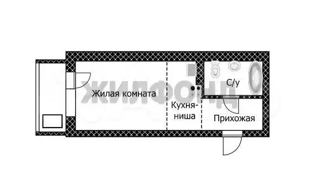 1-к. квартира, 19,6 м, 4/10 эт. - Фото 0