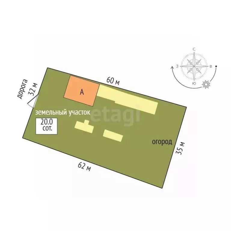 Дом в Крым, Белогорский район, с. Курское ул. Заречная (60 м) - Фото 2