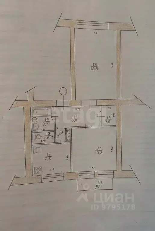 2-к кв. Татарстан, Казань Адмиралтейская ул., 21 (55.5 м) - Фото 2