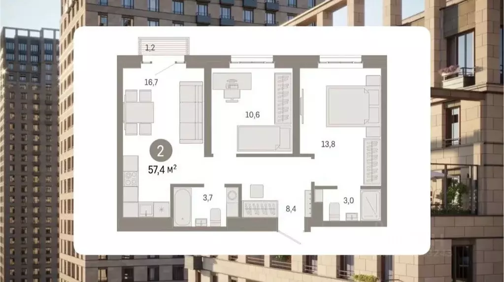 3-к кв. Москва Тагильская ул., 6/1 (57.4 м) - Фото 0